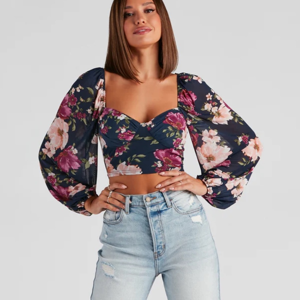 Windsor Flirty Floral Mesh Bustier